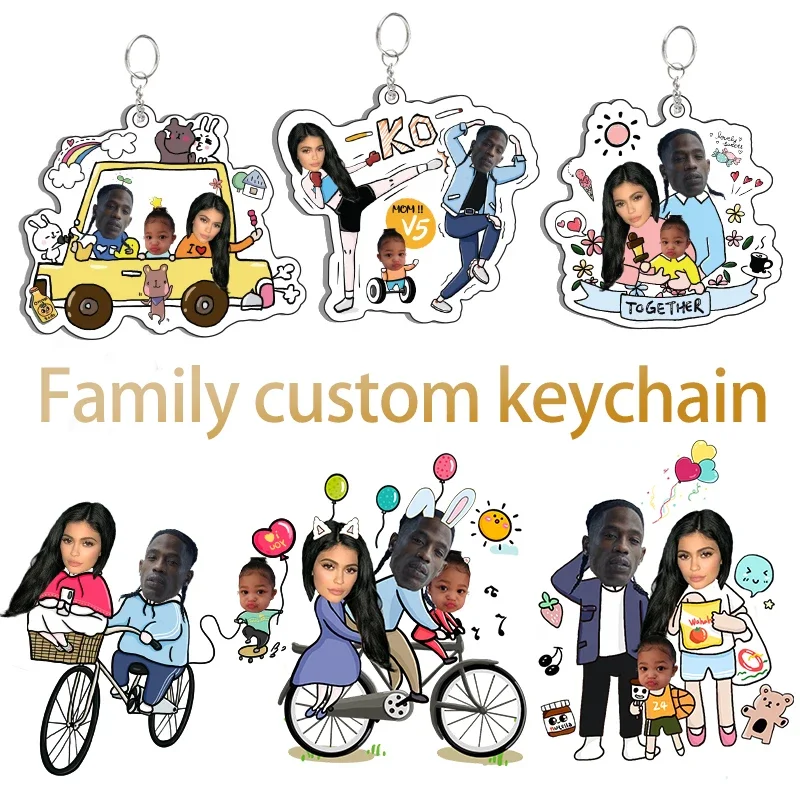 

Индивидуальный брелок для ключей для всей семьи, для влюбленных, для родителей, для мамы, для маленьких мальчиков и девочек, милый кулон, рюкзак, аксессуары, Декор