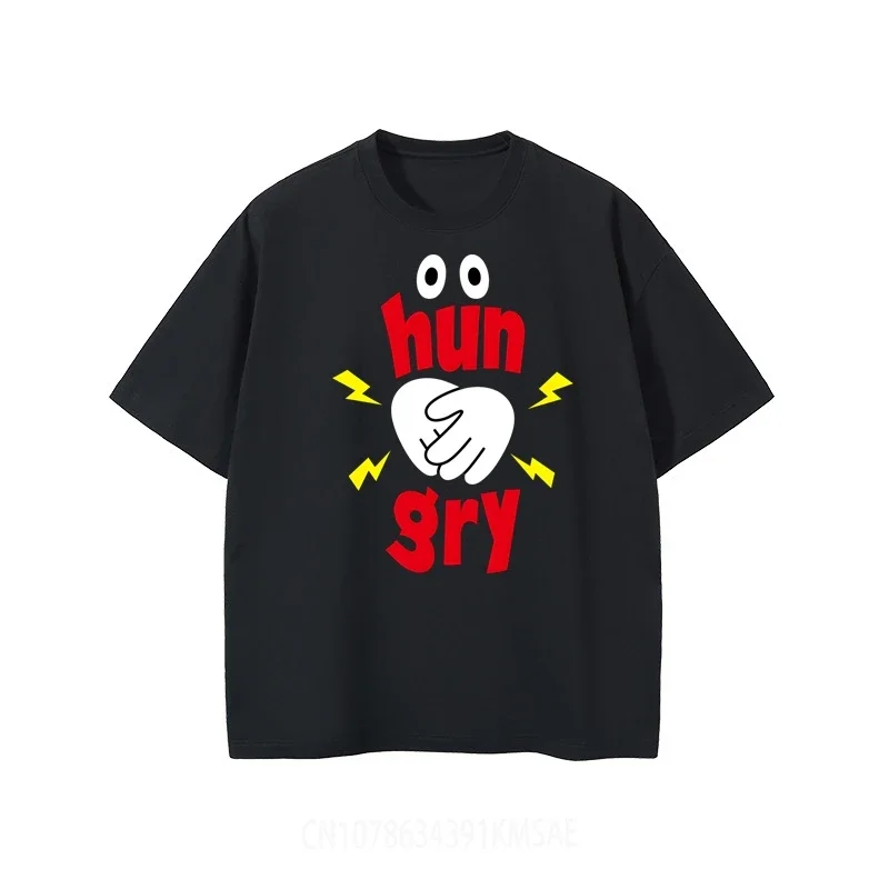 Мужская футболка с принтом Hungry Fun Y2k мужская одежда топы футболки 2024 повседневная