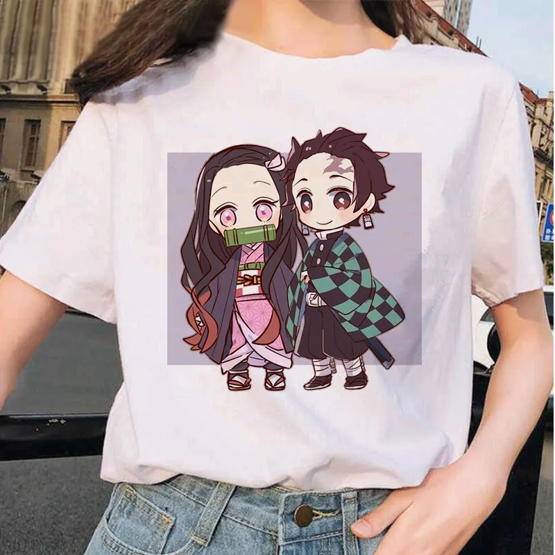 

Demon Slayer T Shirt Women Graphic Streetwear Tshirt Kimetsu No Yaiba Clothes Japanese Female Anime T-shirt Top Tees