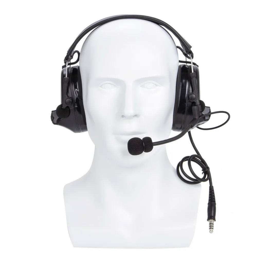 

black Tactical Headset Earpiece Microphone For Two Way Radio walkie talkie