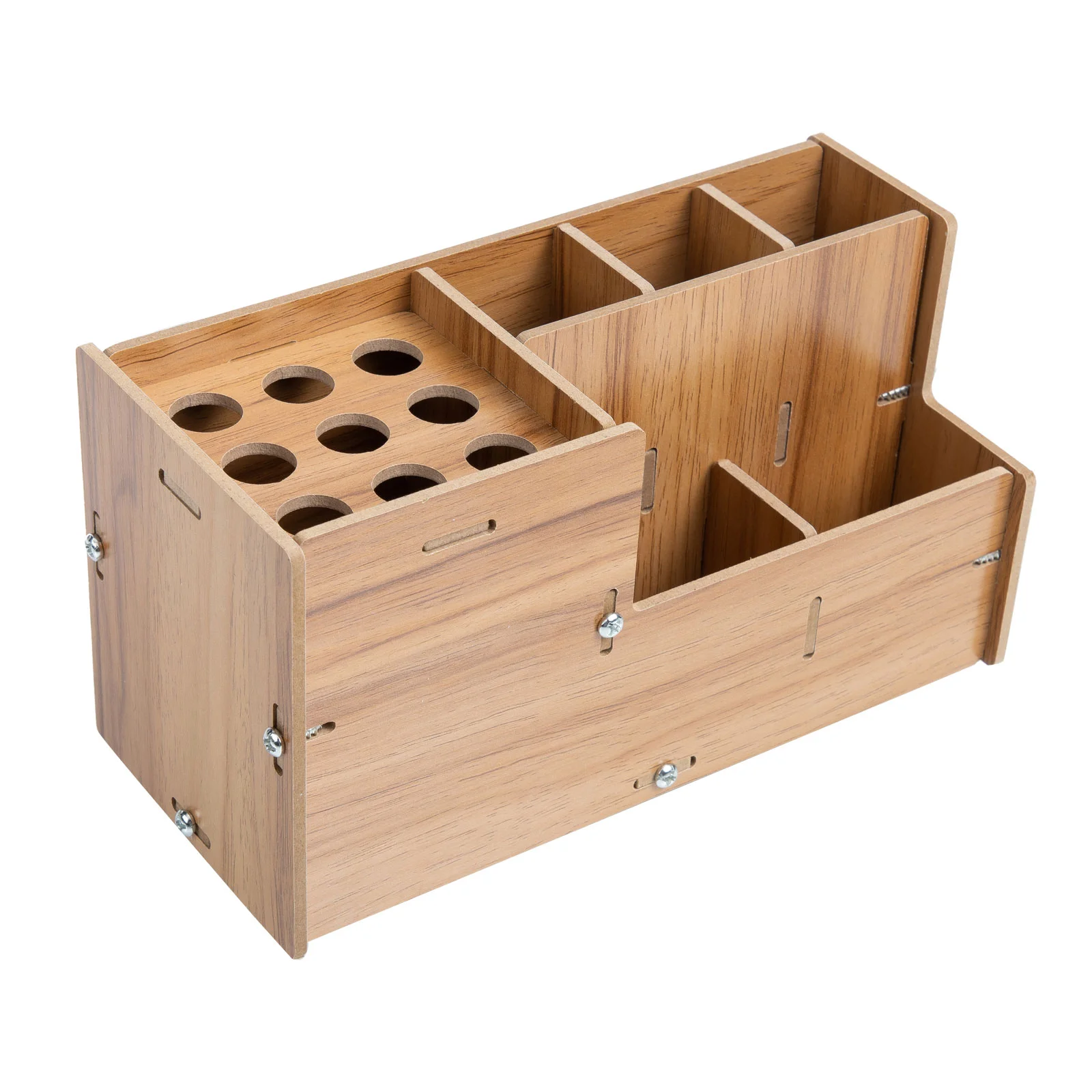 

Scissor Socket Hairstyling Comb Box Haircut Tool Storage Scissors Stand 19.8x10cm Case Wooden Rack