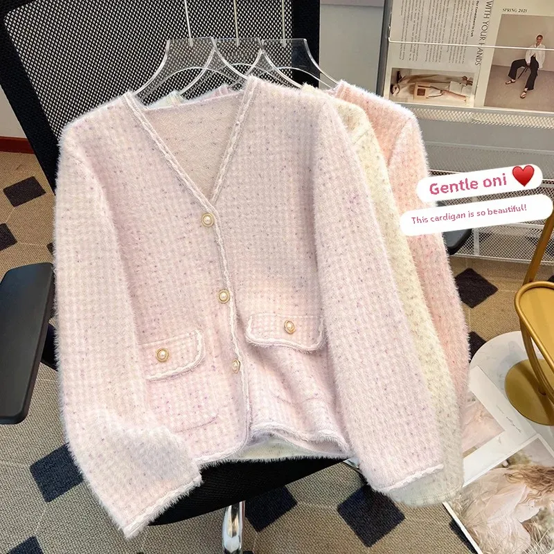 Стильный миниатюрный твидовый жакет для женщин весенне-осенний укороченный