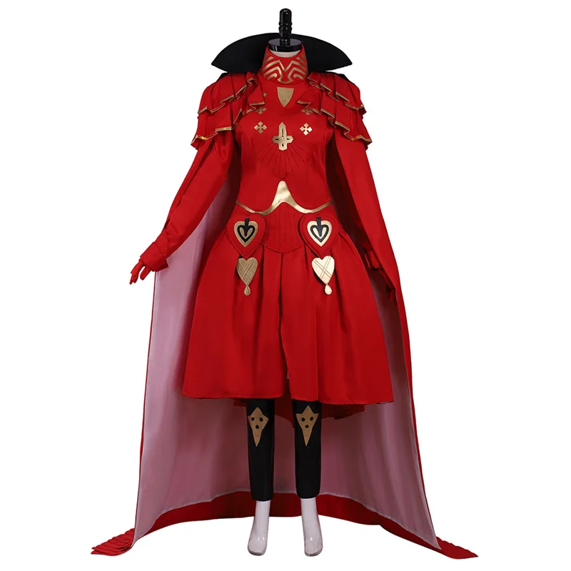 Фото Fire Emblem Three Houses Edelgard Von Hresvelg Платье Костюм Хэллоуин Рождество Взрослые Женщины Красная Юбка Наряд Косплей Костюм №2