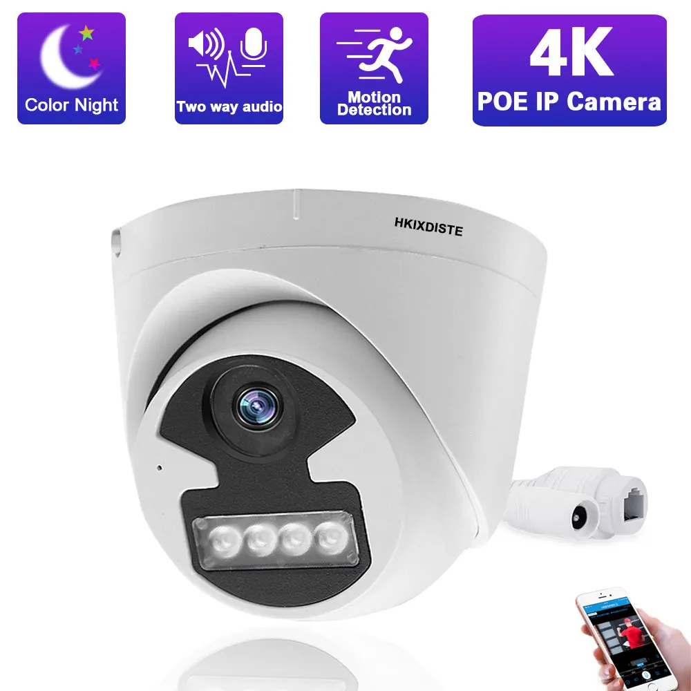 

Купольная IP-камера видеонаблюдения Utral HD 4K, 8 Мп, с функцией ночного видения
