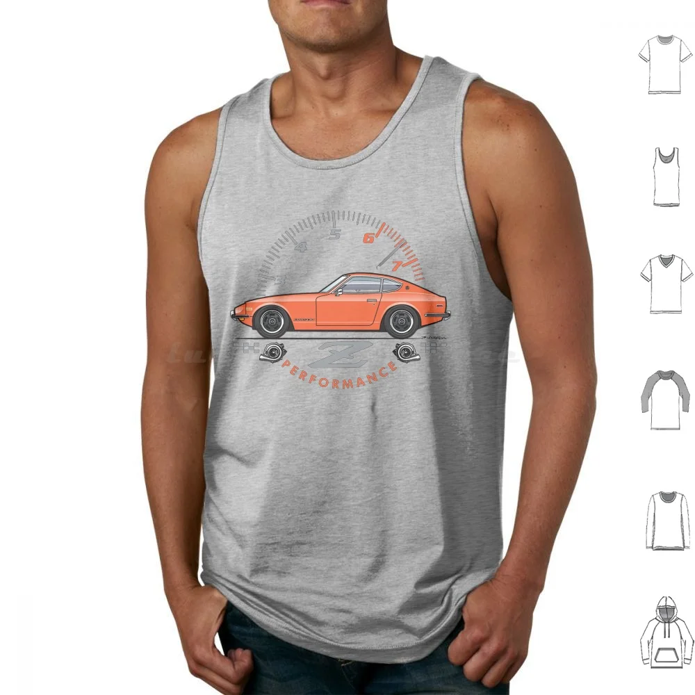 

Orange Z Performance Tank Tops Print Cotton 1969 69 1970 1971 71 1972 72 1973 73 Datsun Fairlady 240 240z S30 30