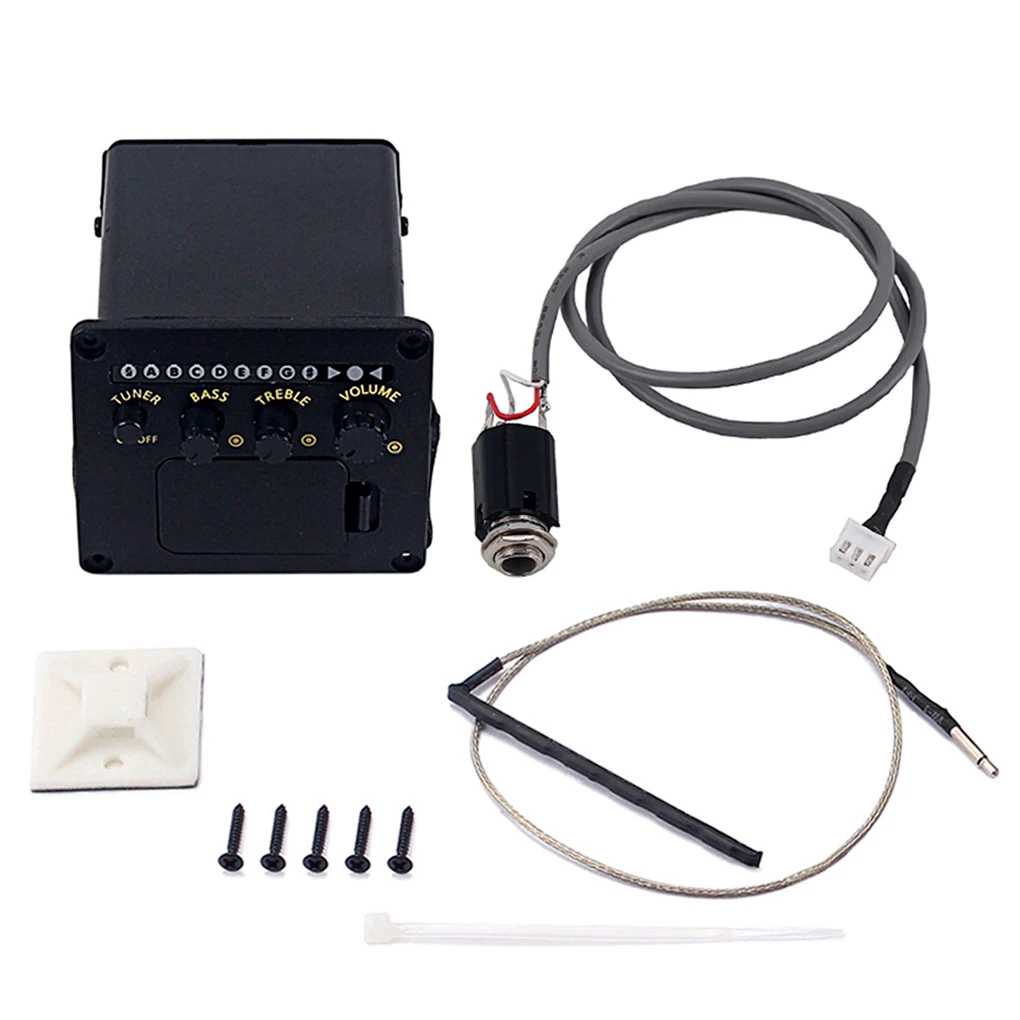 

Acoustic Guitars EQ Plastic Professional Universal 2 Bands Control Pickup Musical Equipment Components Accessories with Tuner