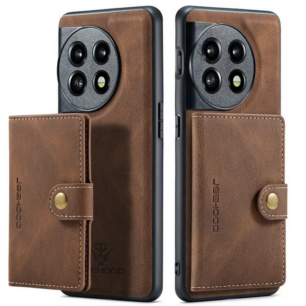 

1+Nord2 5G Magnetic 2 in 1 Detachable Wallet Back Case for Oneplus 11 Luxury Leather Card Slot Case One Plus Nord 2 N200 Cover