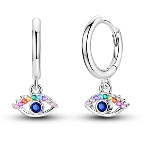 Женские серьги из стерлингового серебра 925 пробы с радужной звездой и луной, блестящие цветные серьги со звездами из циркона, модные украшения