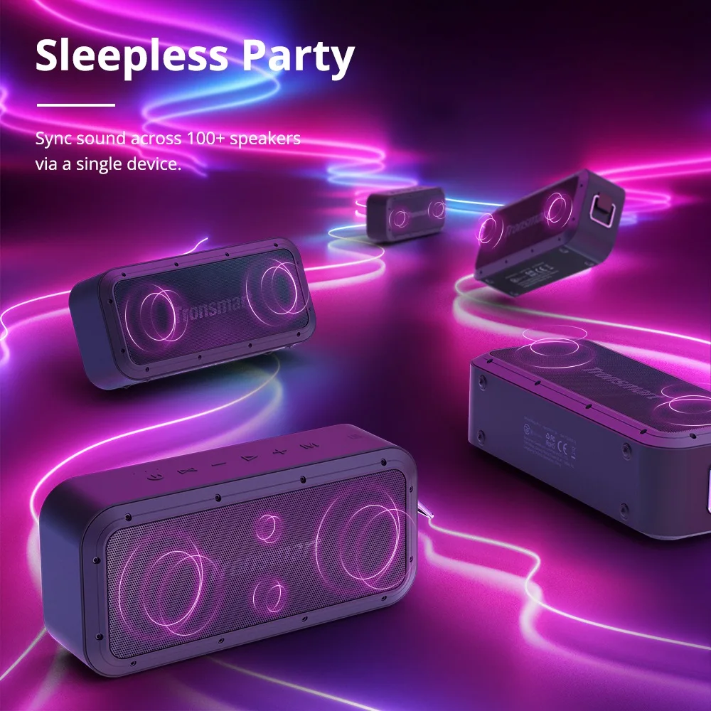 Портативный Bluetooth-динамик Tronsmart Force Pro 60 Вт IPX7 водонепроницаемый поддержка