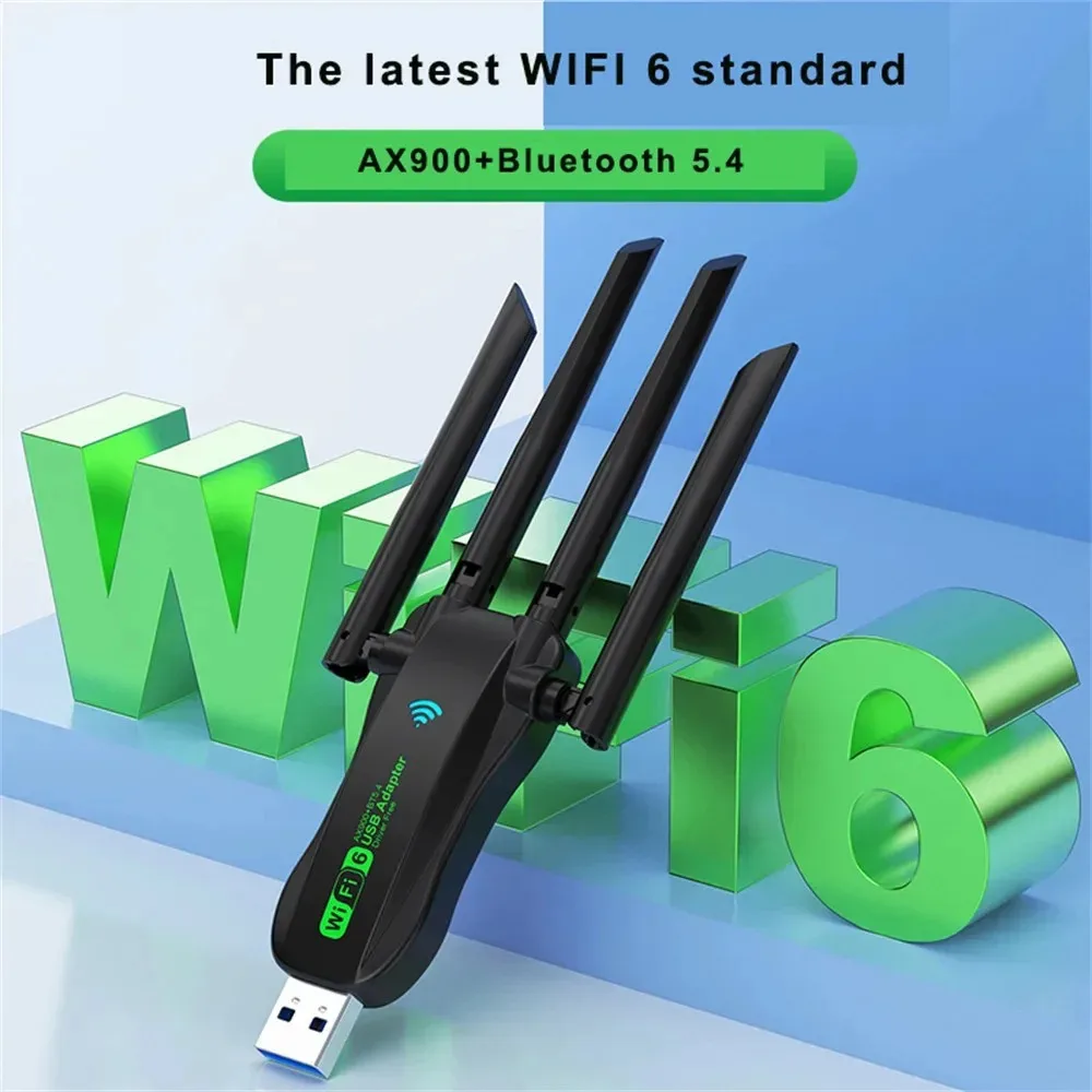 Фото Беспроводной USB-адаптер KEBIDUMEI WIFI6 Bluetooth 5.4, 2,4G/5Ghz, 900 Мбит/с, двухдиапазонный, с 4 антеннами, сетевая карта Wi-Fi, донгл для WIN10/11 №3
