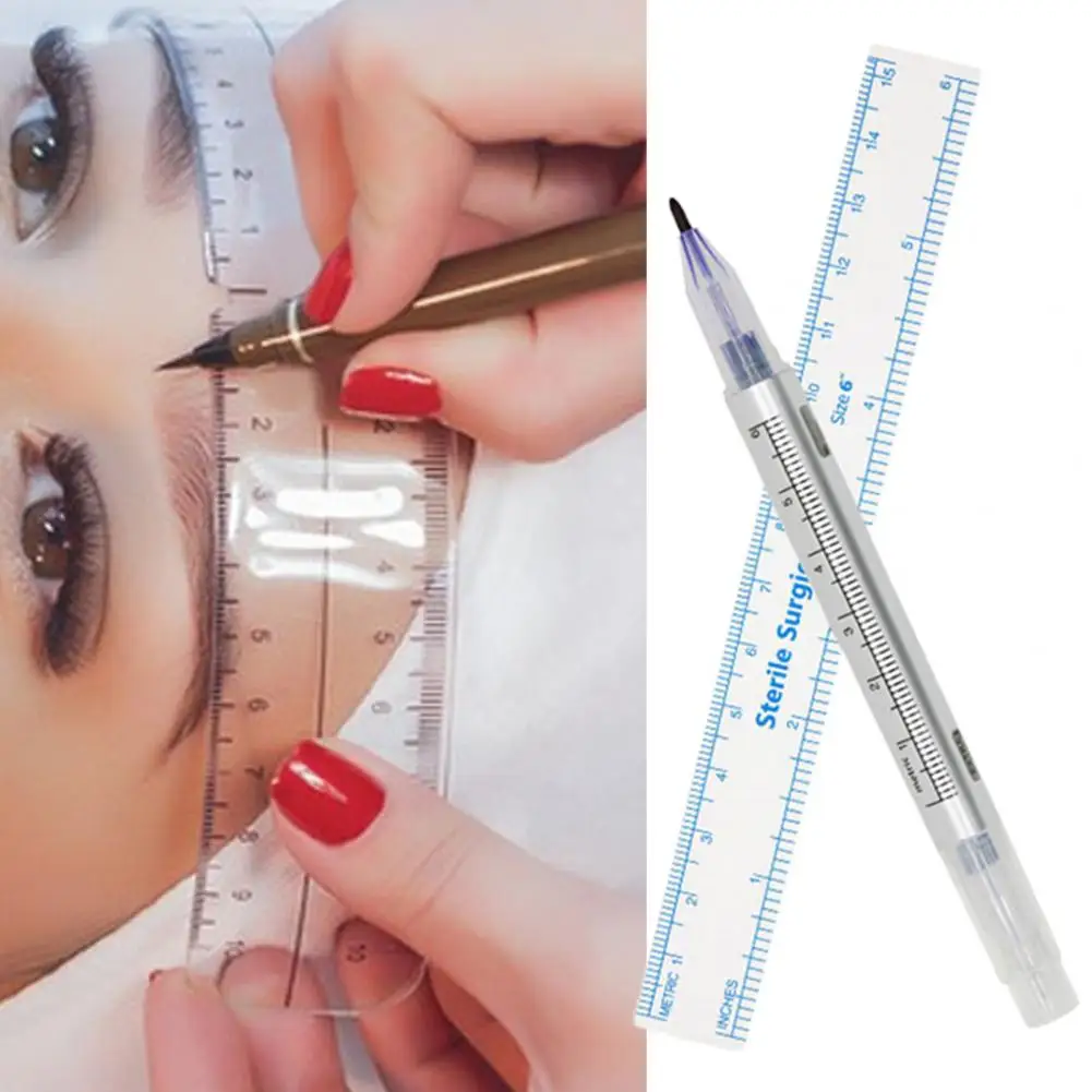 

Compact Helpful Tattoo Anti Hemp Demarcation Pen Convenient Tattoo Ruler Smooth Edge for Novice