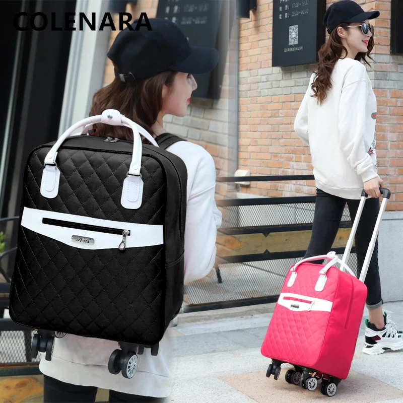 COLENARA 20/24inch The New Suitcase Men's Fashion Oxford Cloth Trolley Case Women's Silent Universal Wheel Hand Rolling Luggage