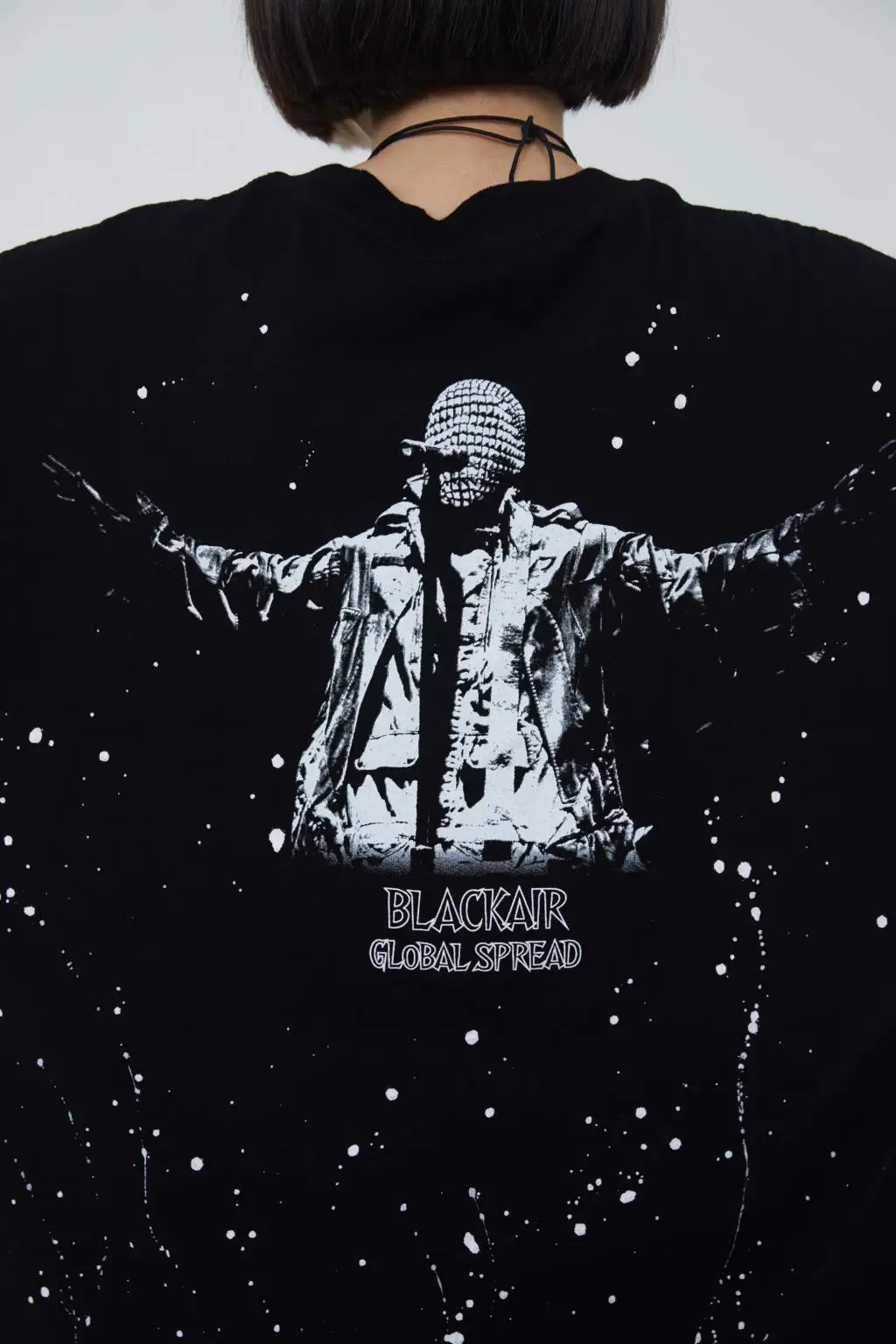 

Rapper Print T-shirt Men Hip Hop Streetwear Short Sleeve Harajuku Black Cotton Loose Tee Unisex Summer Splash Ink Tops