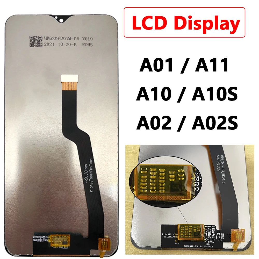

ЖК-дисплей с сенсорным экраном и дигитайзером в сборе, 5 шт., для Samsung A02, A10, A10S, A20S, A21S, A01, A02S, A11, A12, A31, A51, A71, ЖК-дисплей
