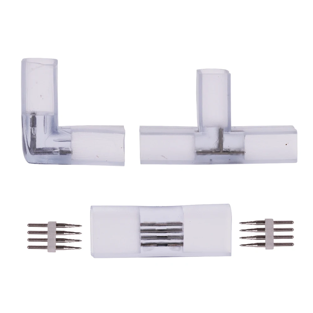 

4Pins 10X20mm T/L/I Shape Middle Connector for AC 220V 110V 5050 2835 RGB Neon light Middle Connector with Pin