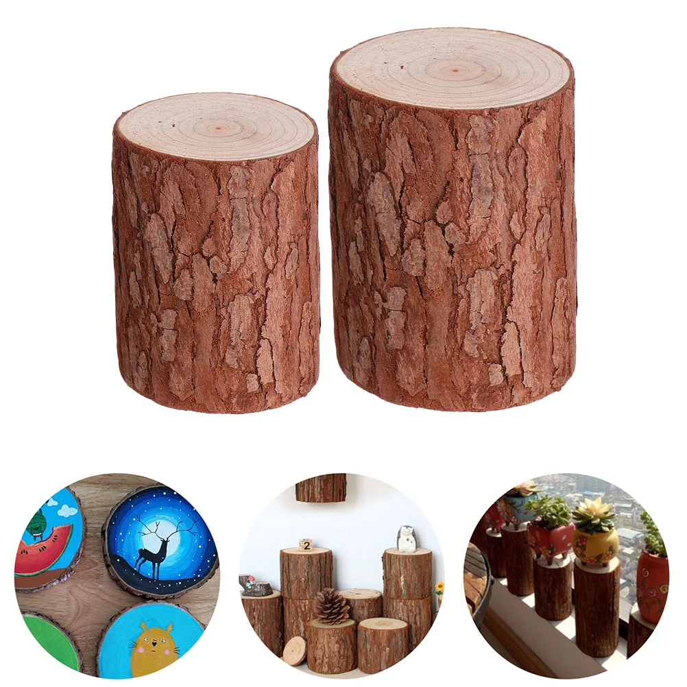 

Wood Stump Wooden Slices Unfinished Decoration Tree Log Rustic Mini Display Natural Blank Model Holder Stand Cutouts Riser Slice
