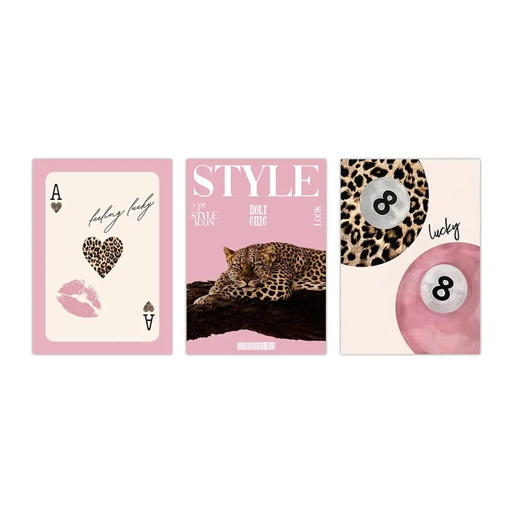 

Картина на холсте Oakbench Леопардовый принт Розовый