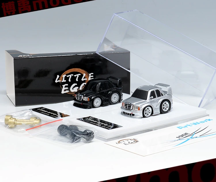 

LITTLE EGG 1:64 Benz 190E EVO II ArtWork Q Car Q Version Resin Limited Edition Metal Static Car Model Toy Gift