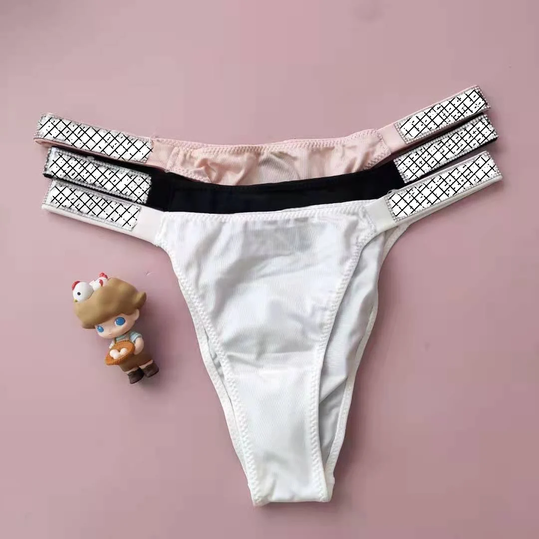 

Low Waist G String Rhinestoness Letter Sexy Panties Women Thong Underwear T-Back Panty Short Briefs Lady Lingerie