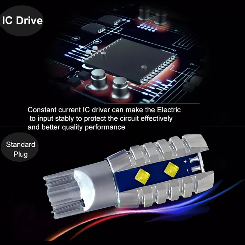 2pcs Super Bright T15 912 W16W 921 LED Bulbs CREE XB-D 12SMD Amber Yellow White Red Turn Signal Brake Backup Reverse Lamp - купить по