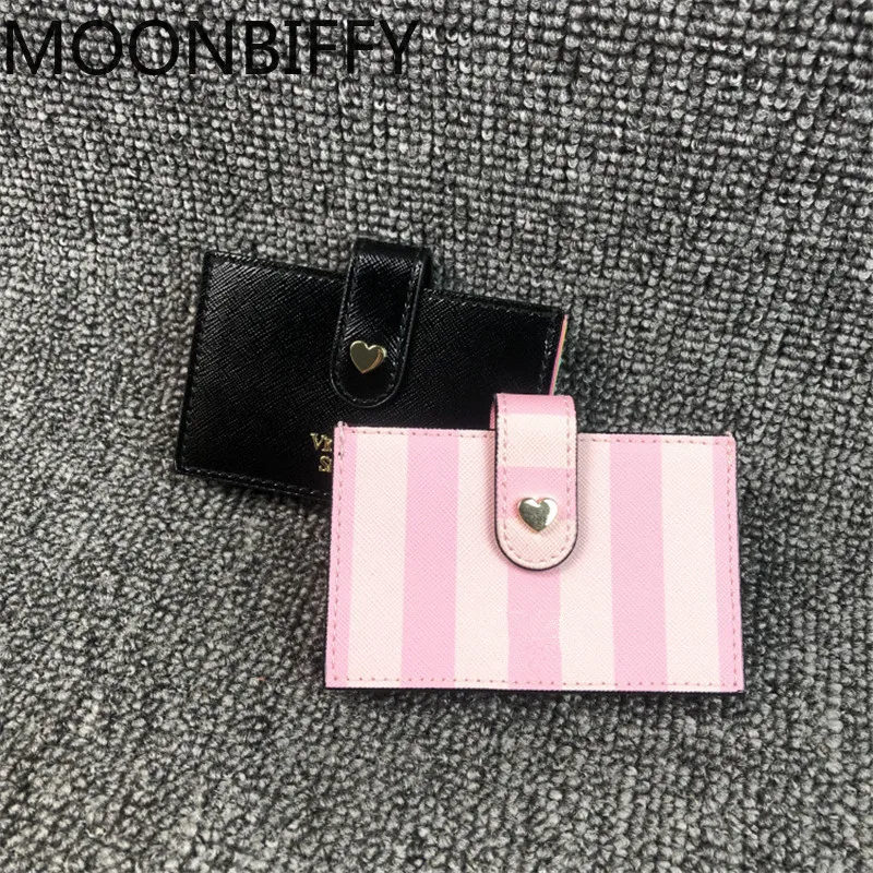 

Новинка, Модный женский многослойный держатель для кредитных карт в розовую полоску, Дамский чехол для хранения карт, дорожный держатель дл...