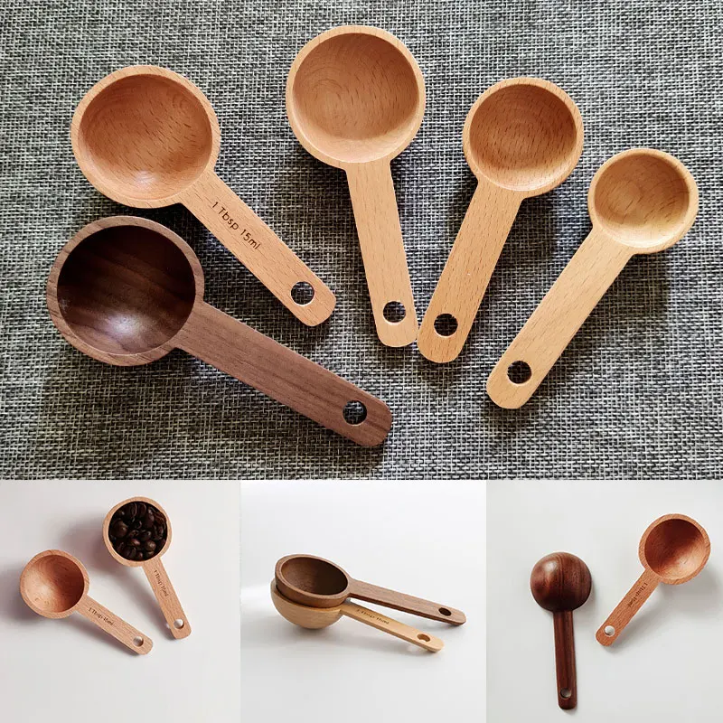 

Home Wooden Measuring Spoon Set Kitchen Measuring Spoons Tea Coffee Scoop Sugar Spice Measure Spoon Measuring Tools for Cooking