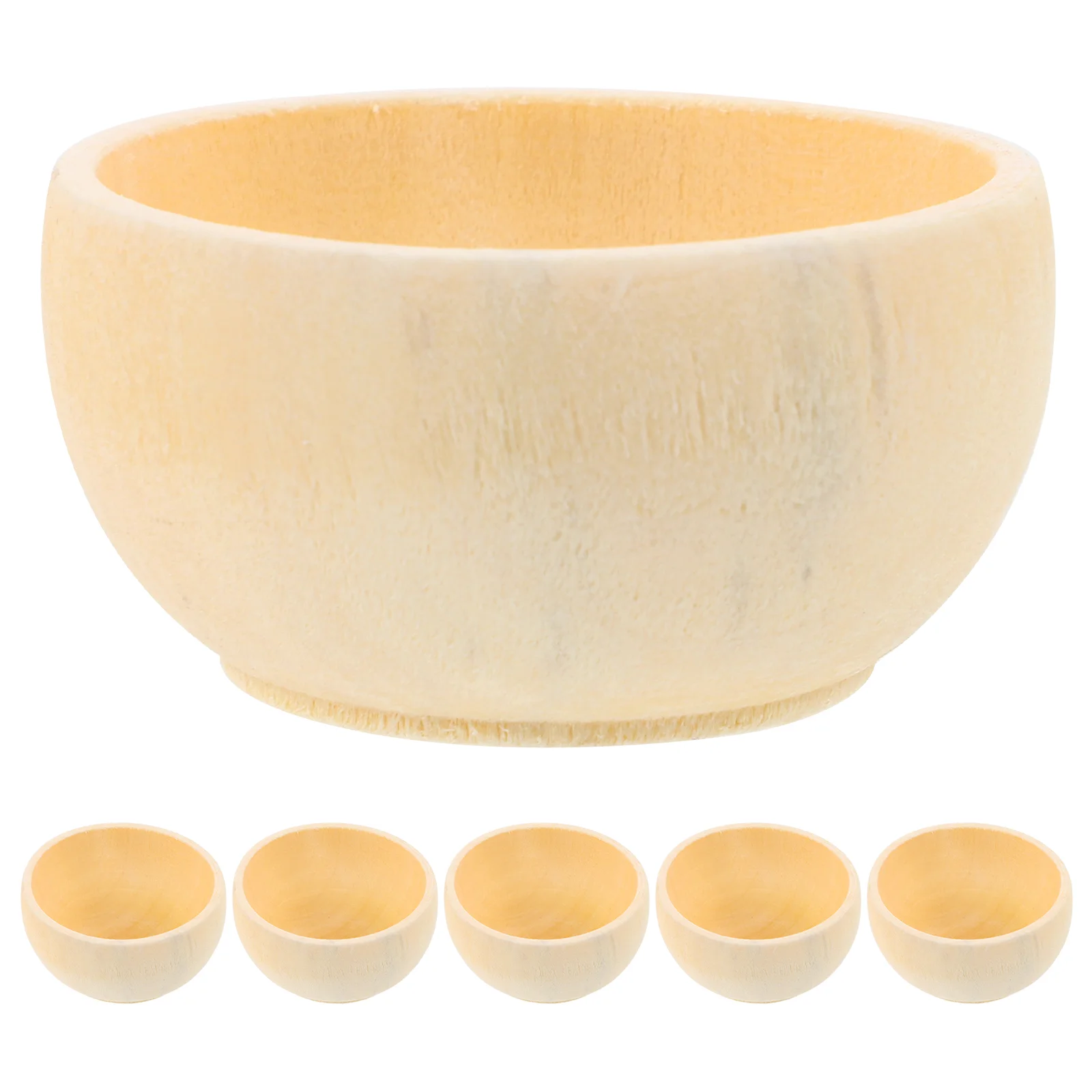 

5 Pcs Wooden Bowl Craft Pieces Bowls Crafts Accessories Decor Unfinished Drawing