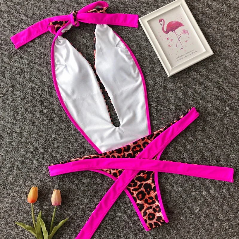 Casual Women's Swimsuit 2023 Summer Beachwear Sexy Monokini 1 Piece Women Bathing Suits Halter Neck Beach Swimwear New Swimsuits