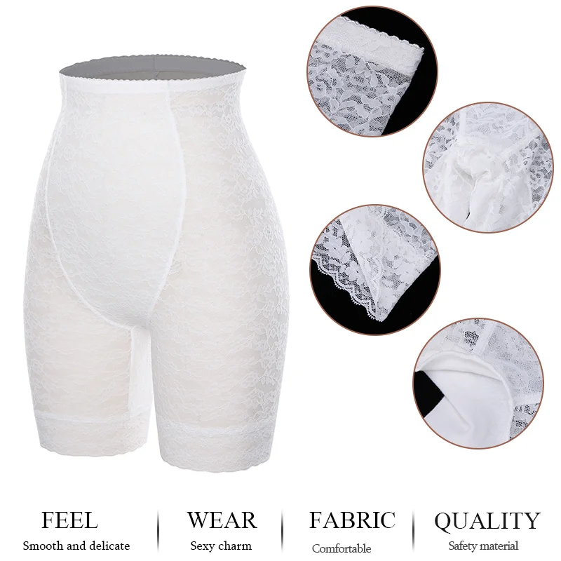 Women High Waist Flat Belly Panties Butt Lifter Body Shaper Pants Plus Size Slimming Underwear Summer Lace Boxer Short Lingeries