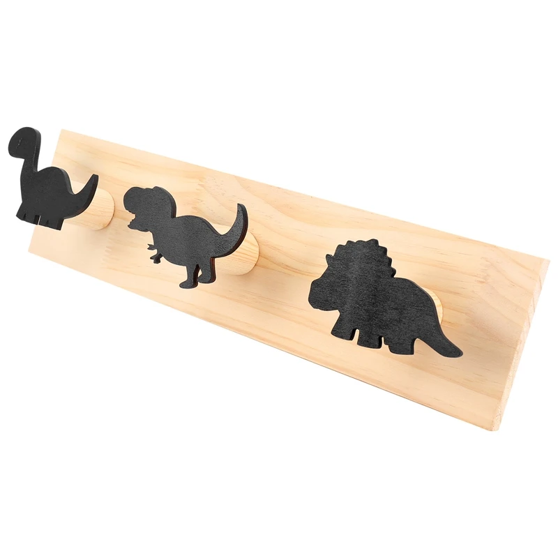 

Kids Dinosaur Wall Mounted Coat Hooks Wooden Door Hanger For Boys Bedroom Nursery Playroom Decorations