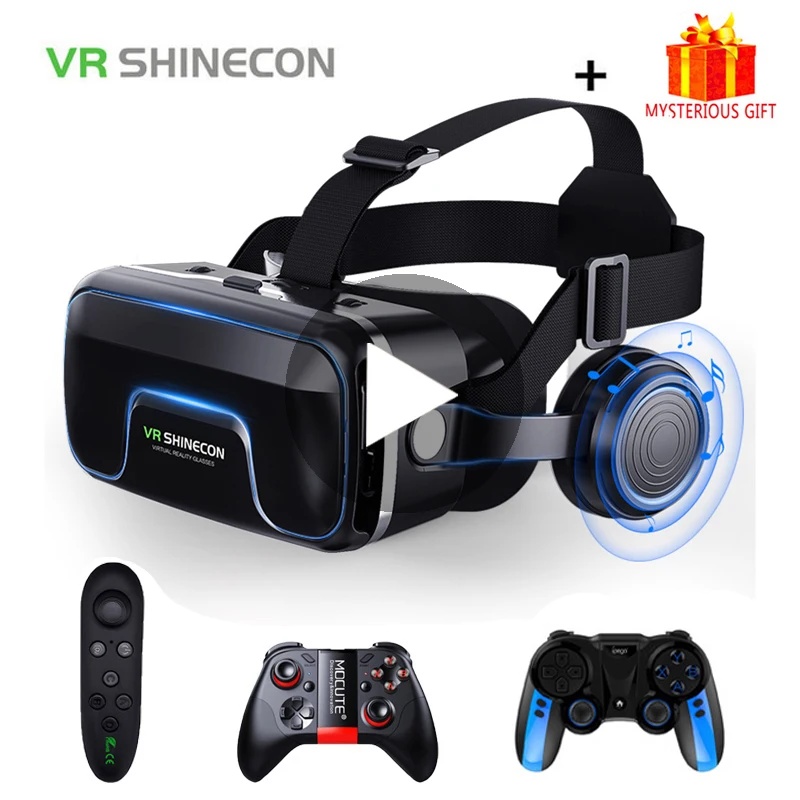 

New VR SHINECON6 Generation G04E Headset Version Mobile Phone 3D Virtual Reality Helmet Panoramic Mirror VR Glasses Binoculars