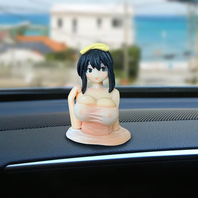 

Cute Chest Shaking Girls Car Ornaments Cartoon Kawaii Car Dashboard Accessories Pink Anime Car Accessories Interior