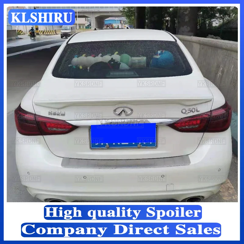 

Черный Автомобильный спойлер из углеродного волокна для багажника, задний спойлер для крыла, стиль OE для INFINITI Q50 Q50S 2014-2017