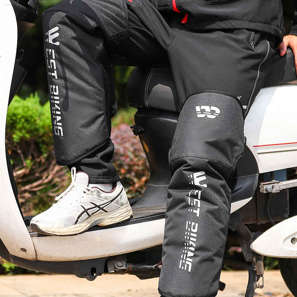 

A Pair Of Winter Riding Heating Leg Cover Warm Leg Cover Fleece Knee Pads Waterproof Windproof Motorcycle Fleece Knee Pads