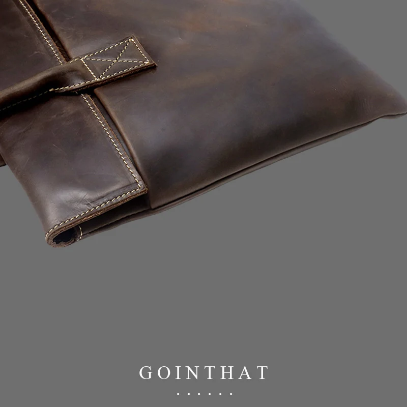 Man Business Briefcase Bag Genuine Leather High Quality Handbag Messenger For 14 Inch Laptop A4 File Sleeve Travel Bags Vintage
