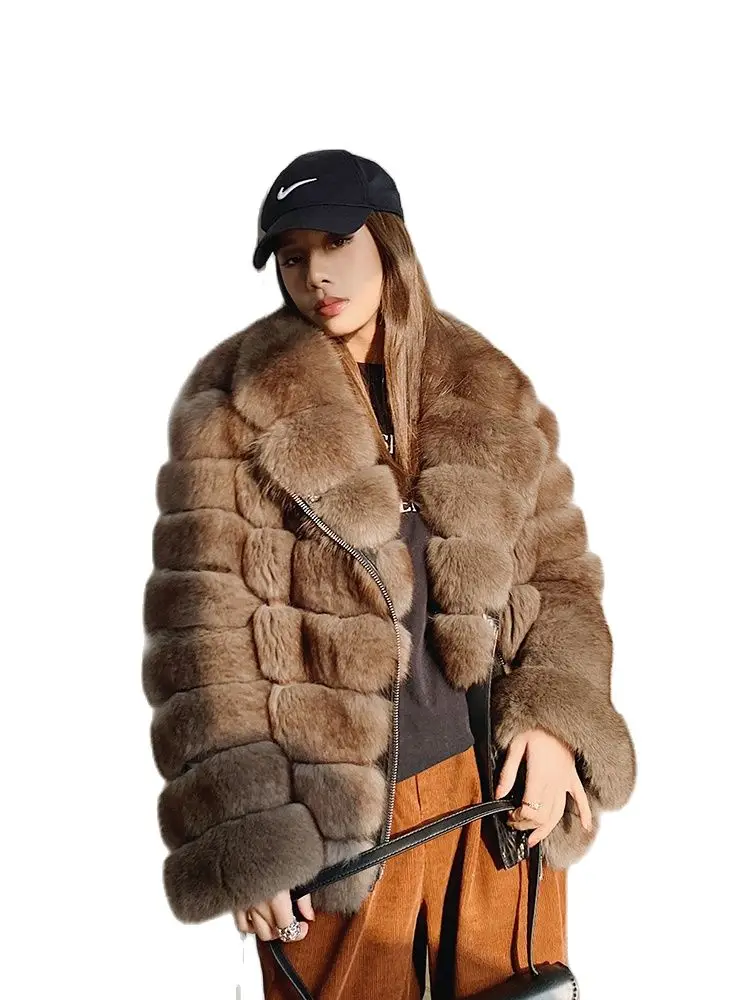 Fangtai 2023 New Natural Real Fox Fur Coat Women Free Shipping on Short Whole Leather Winter Warm Luxury Special Offer Jacket