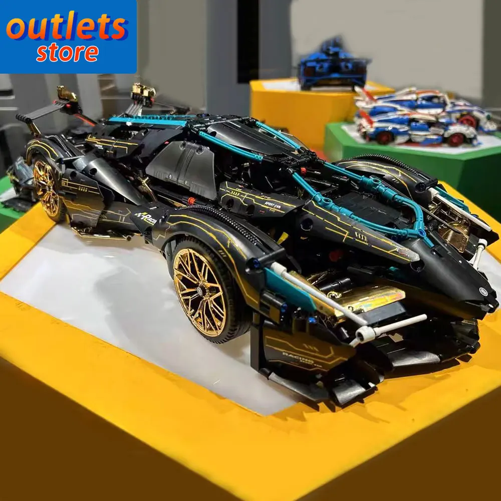 

High Tech Black Warrior V12 Concept Sports Racing Car MY88001C 2472pcs Static Moc Brick Building Block Technical Model Toys Gift