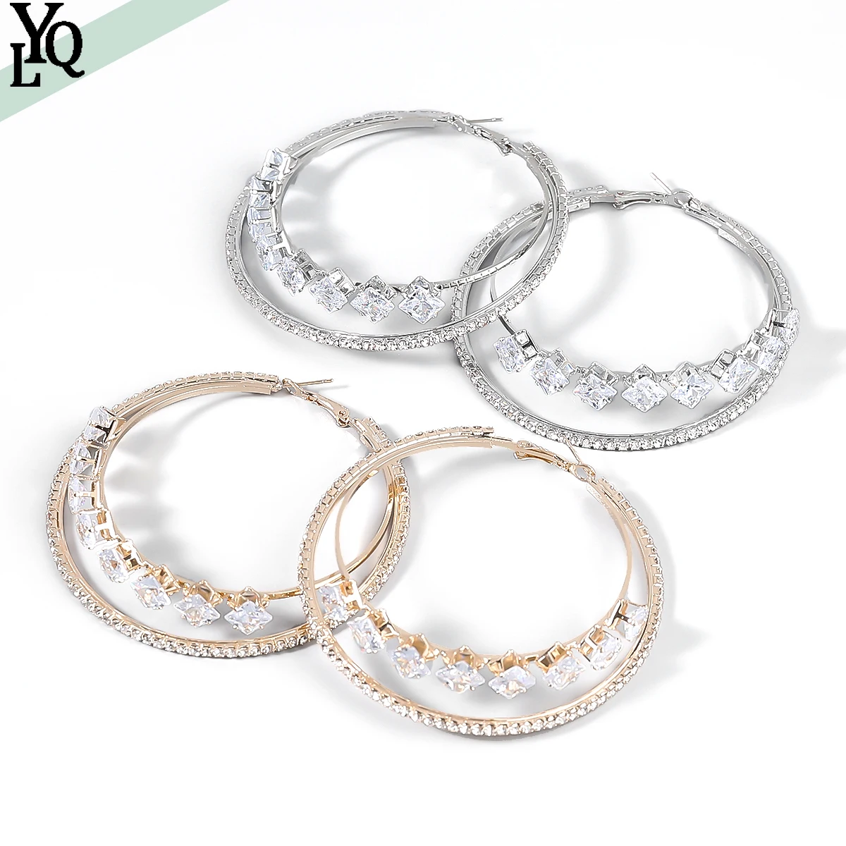 

New Rhinestone Zircon Multilayer Ear Rings for Women Dinner Wedding Accessories Fashion Statement Jewelry