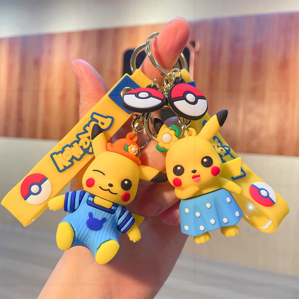 

Pokemon Cartoon Anime Figure Pikachu Keychain Pokmon Keychain Squirtle Psyduck Keychain Model Car Keychain Backpack Pendant Gift