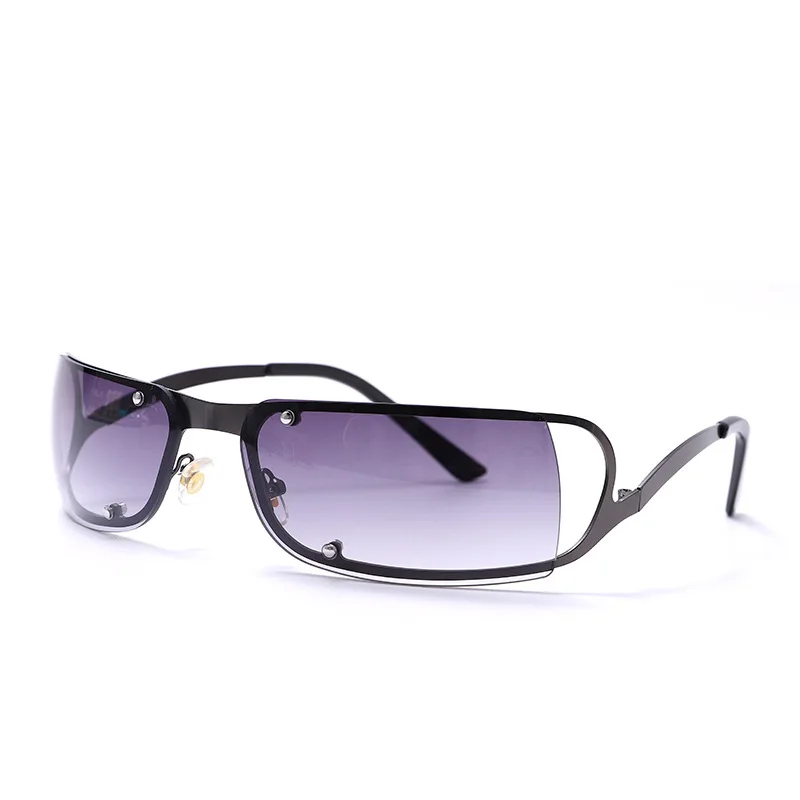 

Luxury Brand Y2K Wrap Around Sunglasses Women Designer Punk Sun Glasses Men Eyeglasses Rivet Eyewear Shades UV400