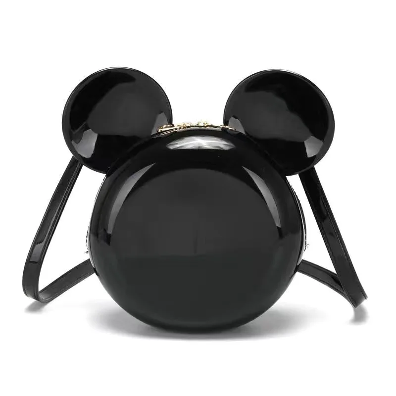 

Disney Mickey Mouse Women handbag Minnie Shoulder Diagonal Bag Casual Fashion Girl PU Small Round Bag Birthday Gifts