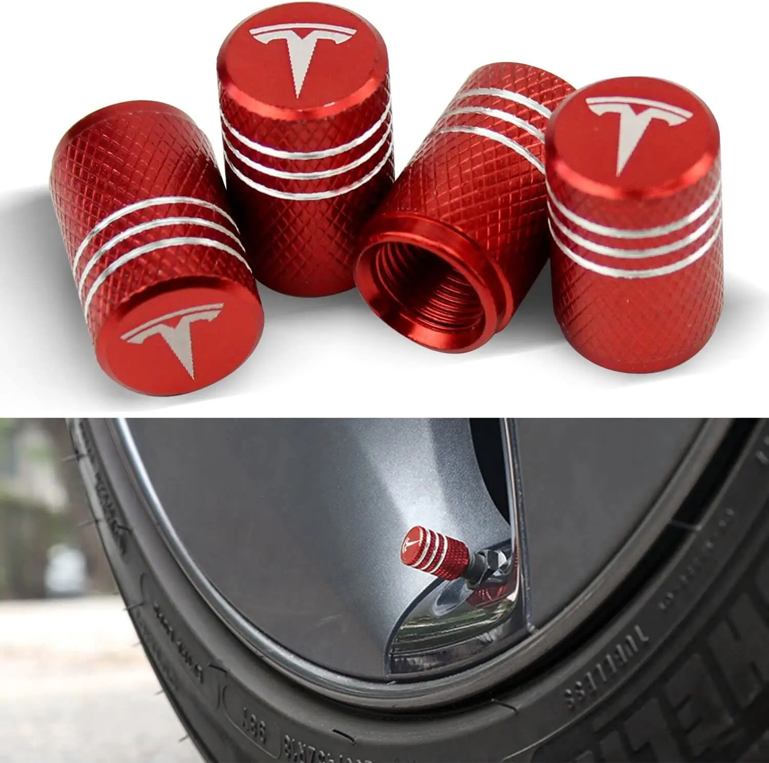 

Колпачки для пылезащитных шин 4 шт., колпачки для стержней клапана из алюминиевого сплава, антикоррозийные герметичные аксессуары для автомобильных шин для Tesla Model Y X S 3