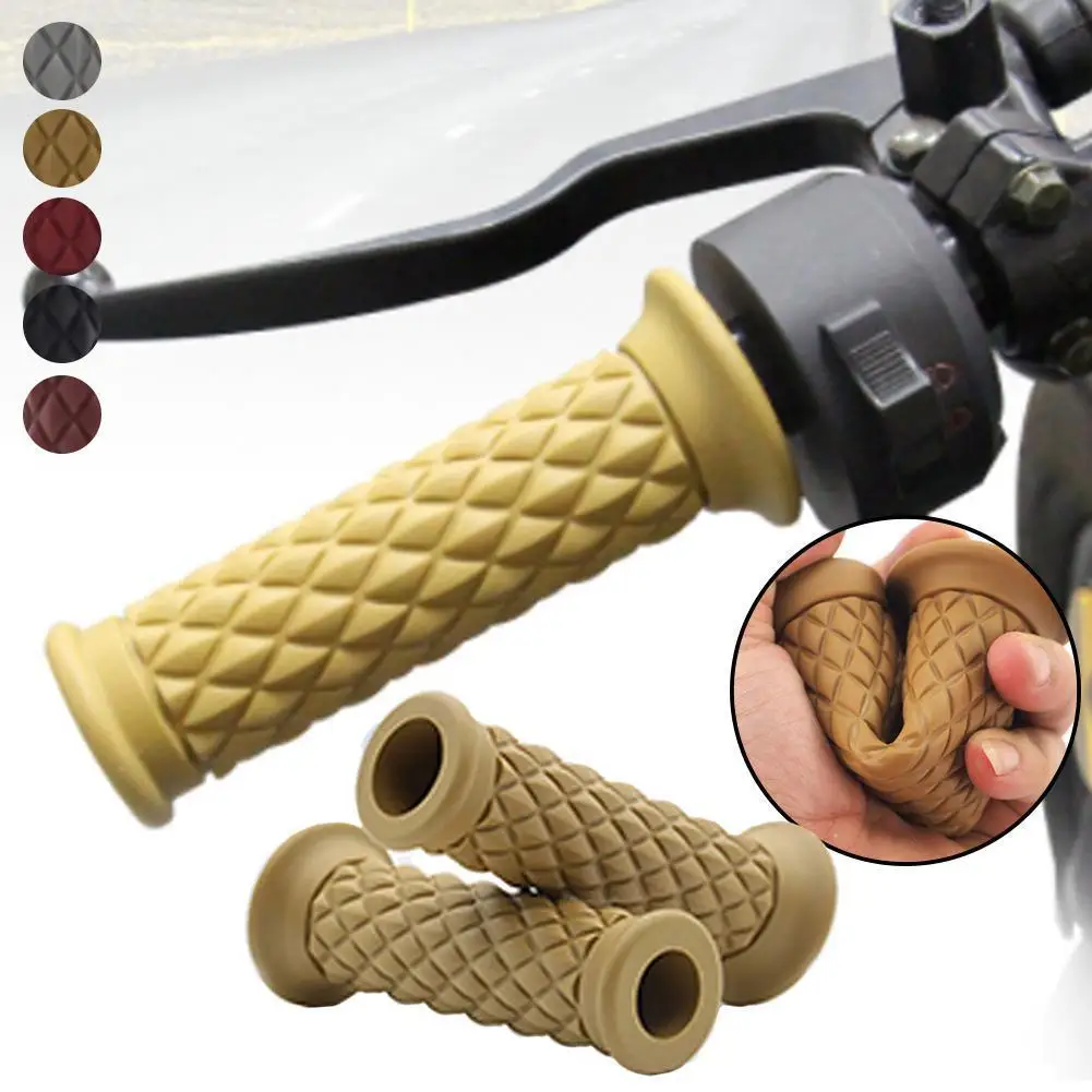 

2Pcs Motorcycle Rubber Handlebars Universal 22mm Anti-Skid Rubber Handlebars 6colors Available Vintage Motorcycle Handle Grips