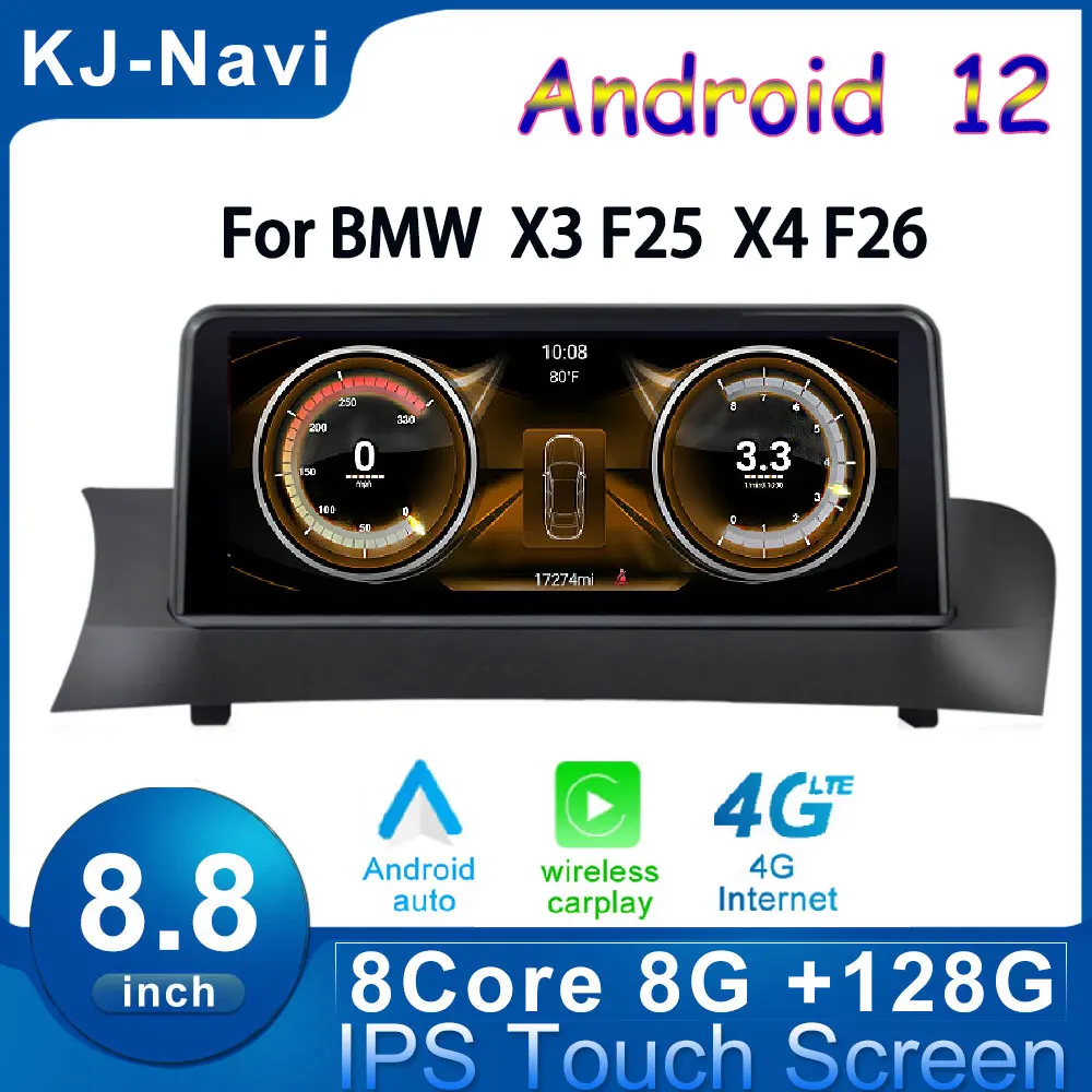 

8,8 дюймов для BMW X3 F25 X4 F26 2016-2018 беспроводной CarPlay Android авто сенсорный экран оригинальный CIC NBT автомобильные мониторы стерео радио
