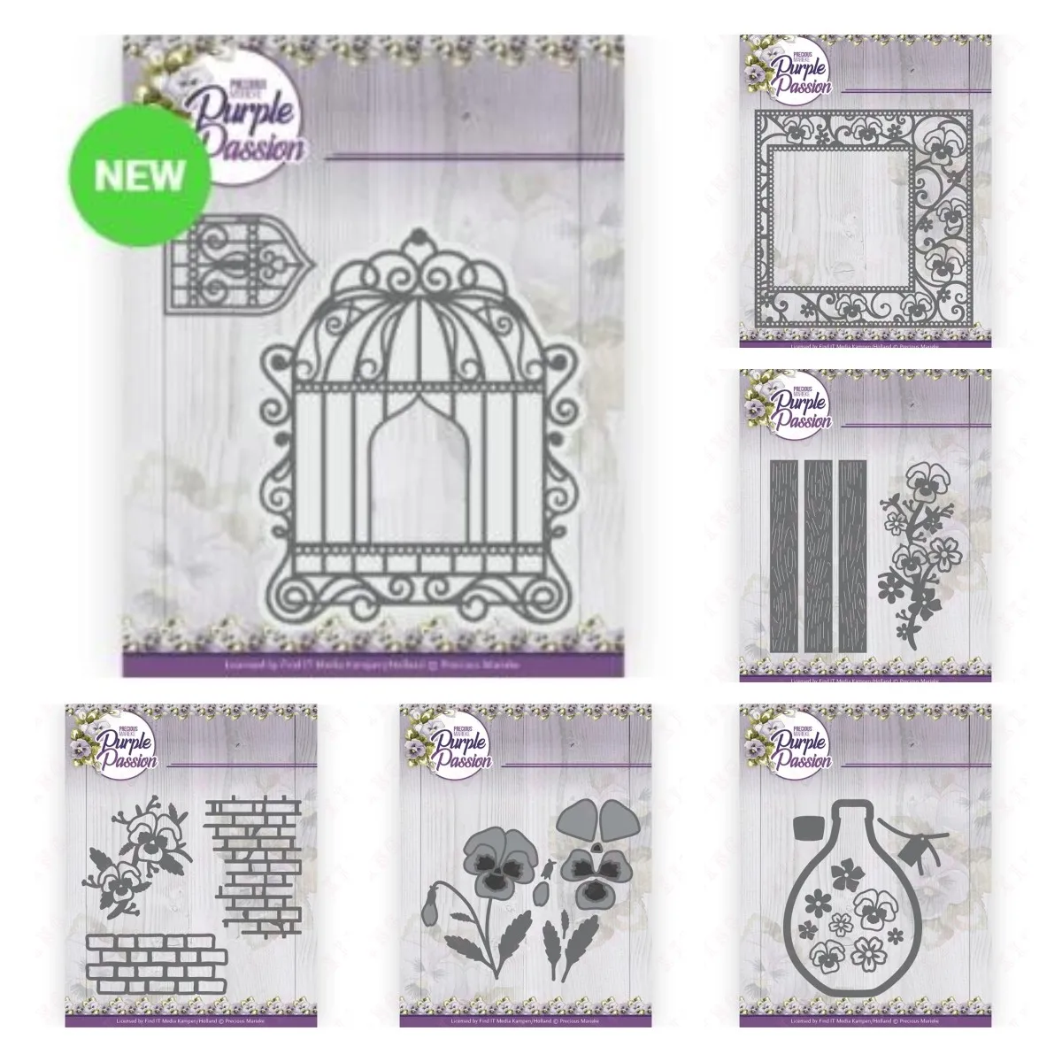 

New Metal Cutting Dies Scrapbook Decoration Embossing Template Diy Handmade Wall Pansies Square Fence Vase Passion Birdcage Mold