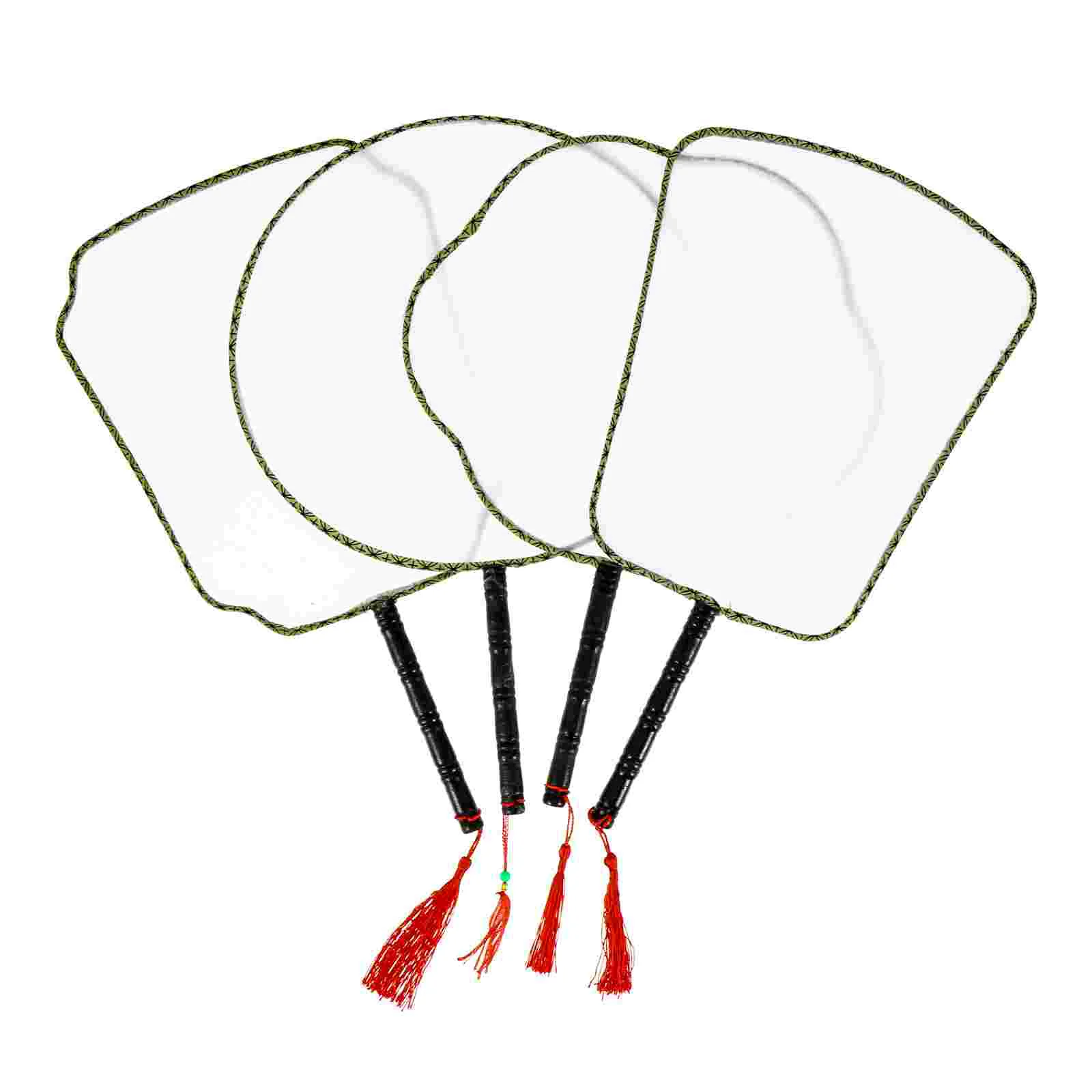 

4pcs Children Useful Interesting Creative Drawing Fan Blank Fan DIY Painting Fan