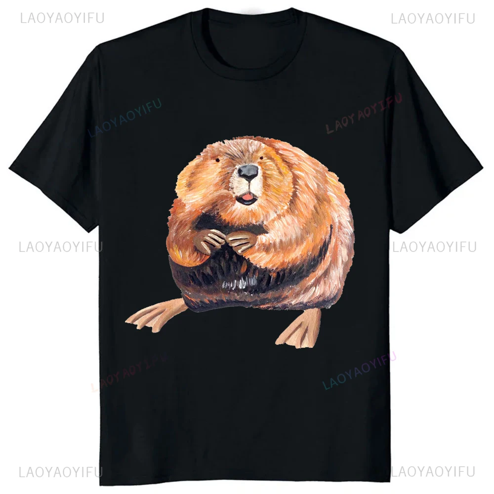 Фото Футболка A Clean Beaver Always Gets More Wood, забавная шутка для взрослых, повседневная модная свободная футболка, уличная одежда, хип-хоп, мужская футболка Y2k №3