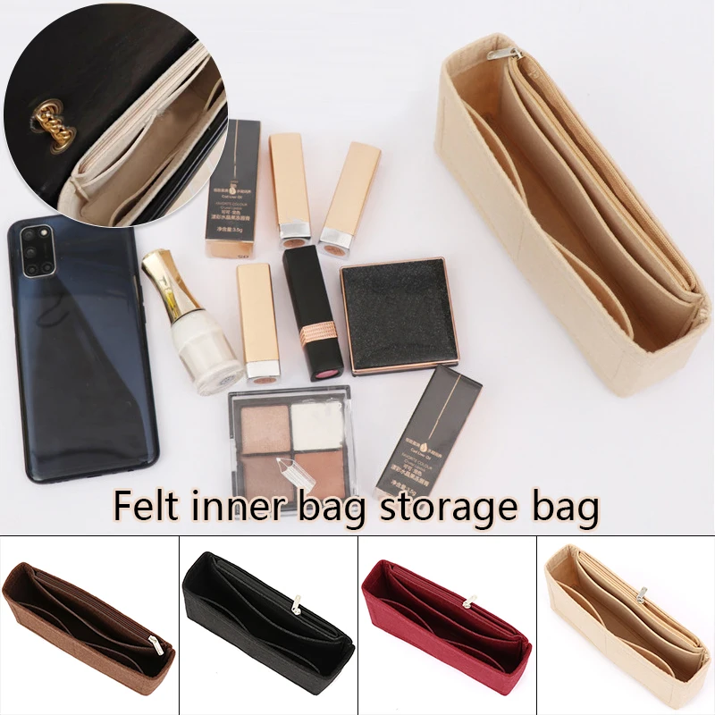 

Make Up Simplicity Insert Organizer Pouch Handbag Insert Bag Purse Liner Felt Mini Small Storage Insert Inner Bag