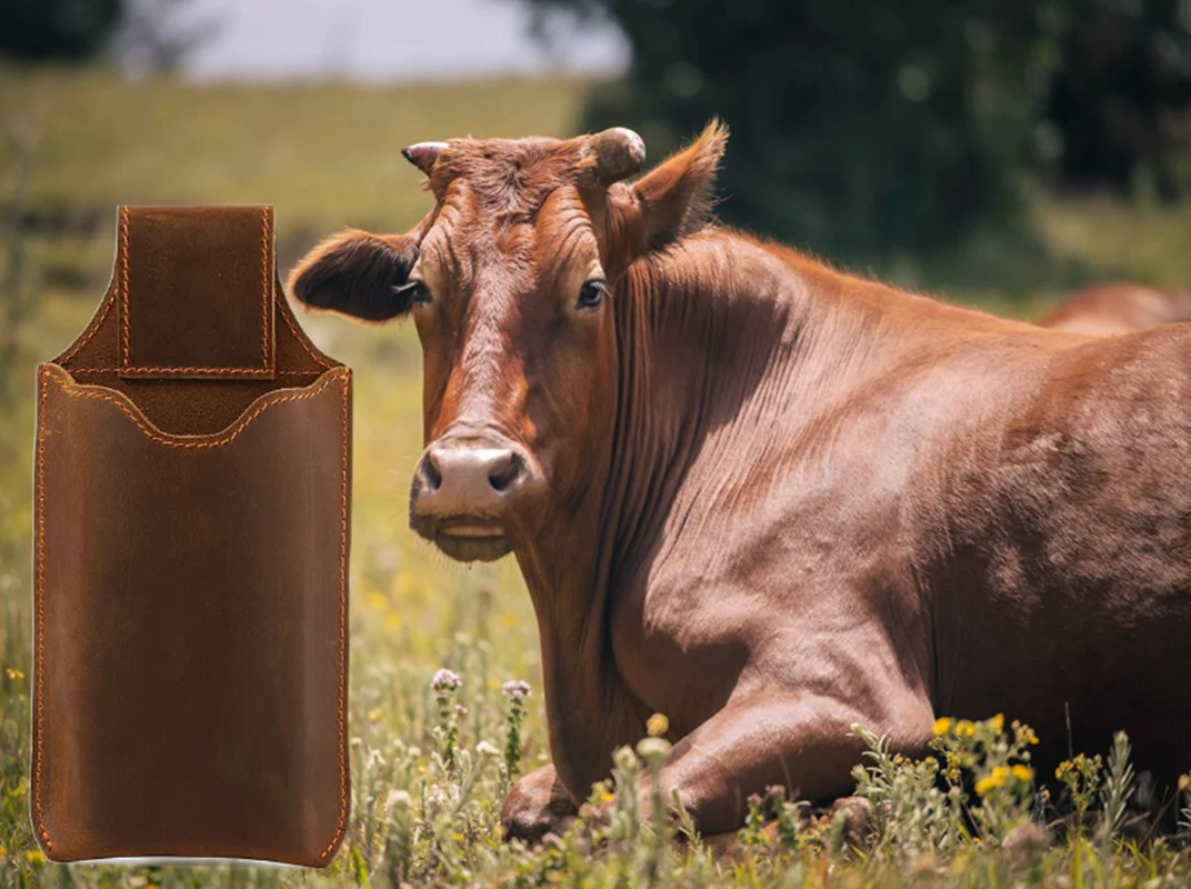 Head layer Real cowhide mobile phone Fanny pack men wear belt waist mobile phone bag work small bag