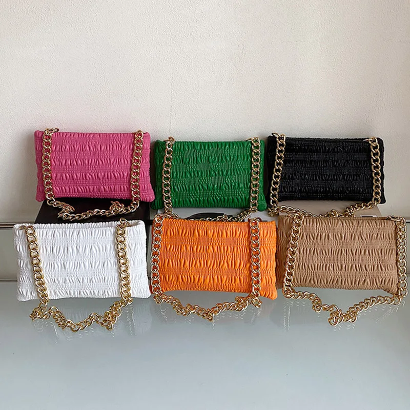 

Дизайнерские женские клатчи, сумка на плечо с толстой цепочкой, женские сумки через плечо из искусственной кожи, роскошная женская сумка-сл...